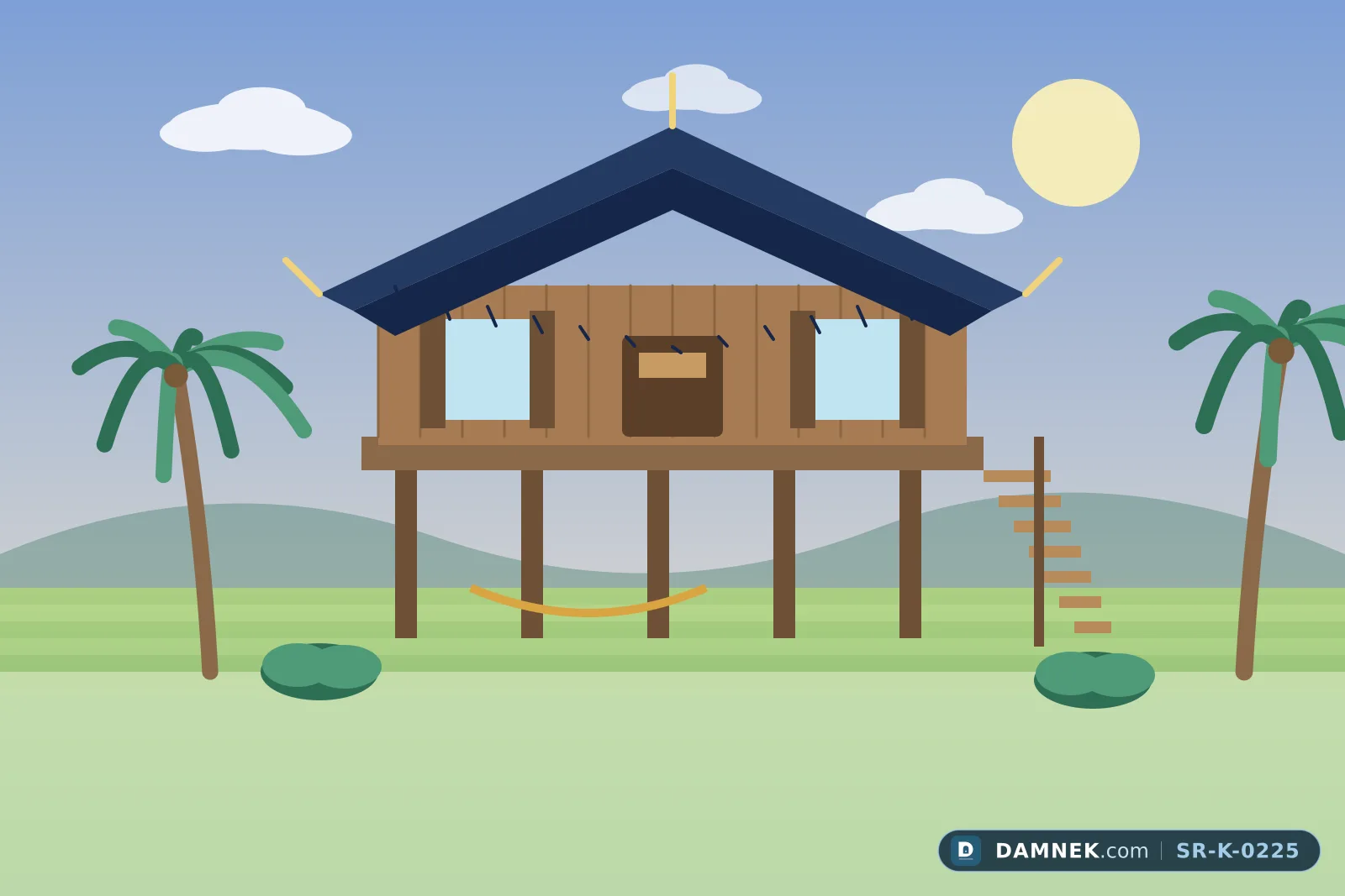 Traditional Khmer house on stilts, illustration: Heritage Townhouses