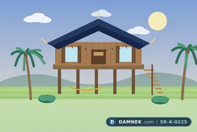Traditional Khmer house on stilts, illustration: Heritage Townhouses