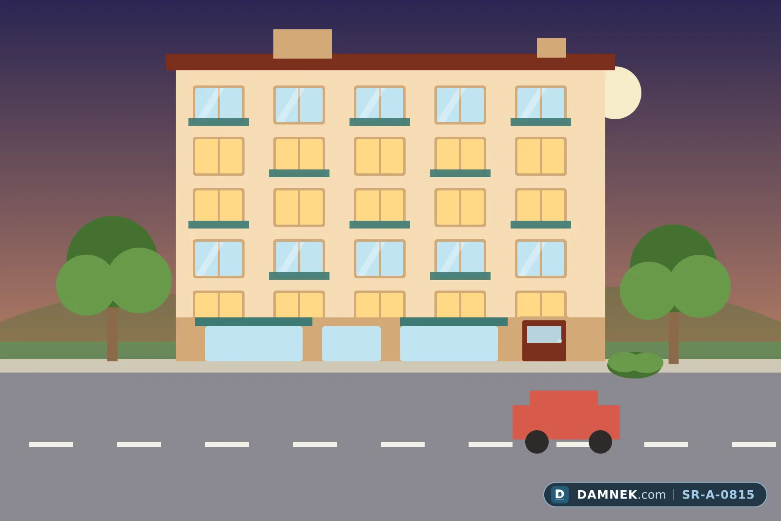 The apartment building, illustration: Sunset Condos